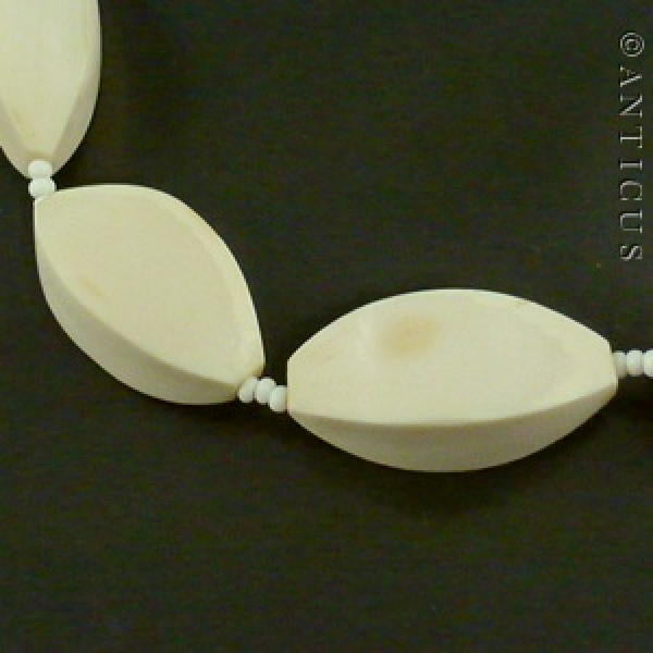 Art Deco Ivory Bead Necklace.