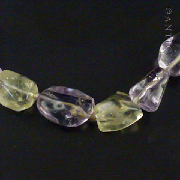 Amethyst and Citrine Natural Pieces Necklace.