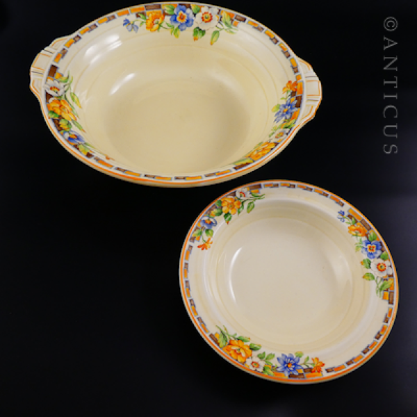 1930s Grindley Large Bowl & Matching Dessert Plate.