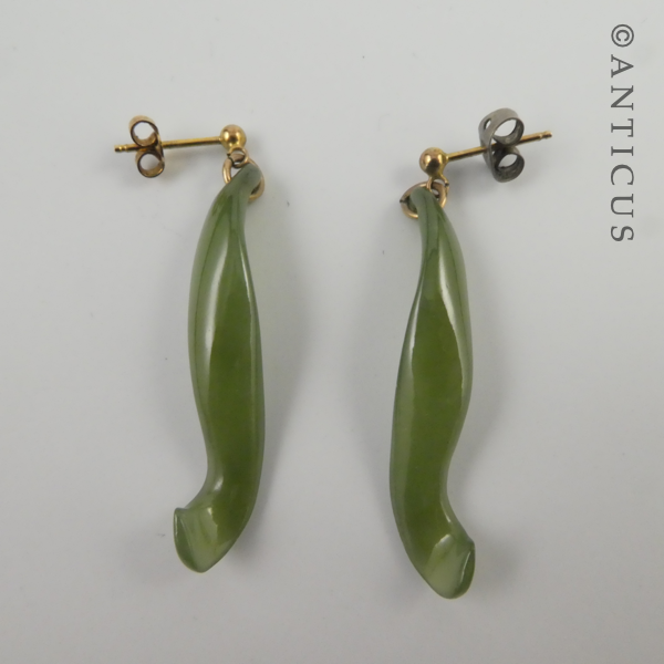 Greenstone Pounamu Jade Earrings.