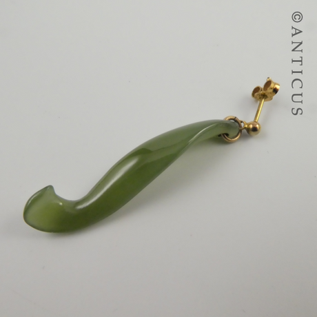 Greenstone Pounamu Jade Earrings.