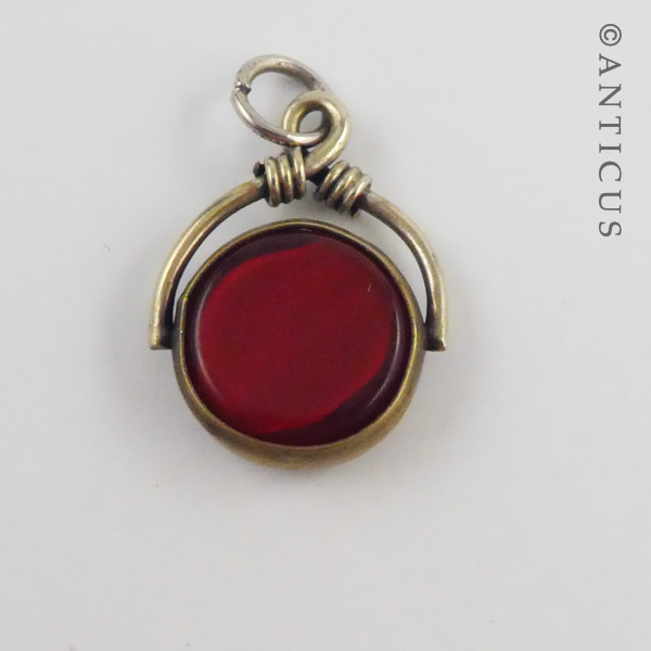 Fob Spinner Pendant, Agate & Carnelian.