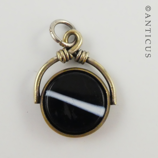 Fob Spinner Pendant, Agate & Carnelian.
