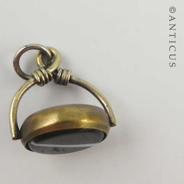 Fob Spinner Pendant, Agate & Carnelian.