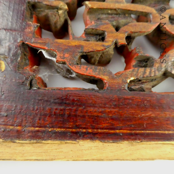 Two Chinese Lacquer & Gilt Carved Panels.