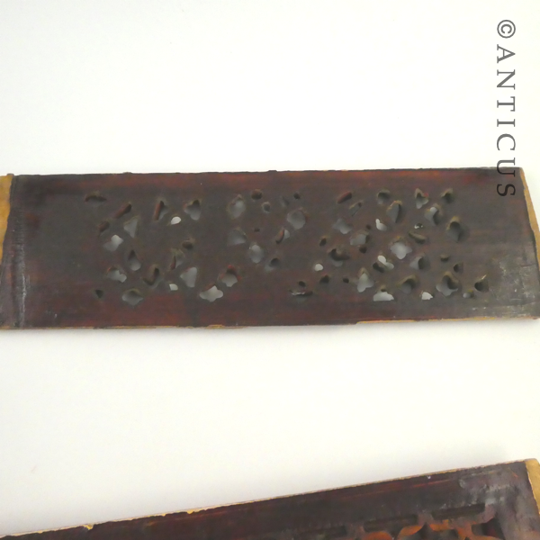 Two Chinese Lacquer & Gilt Carved Panels.