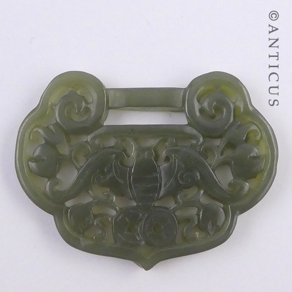 Chinese Carved Jade Piece, Bee.