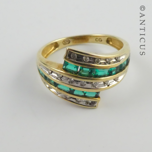 Stylish Diamond and Gemstones Ring.