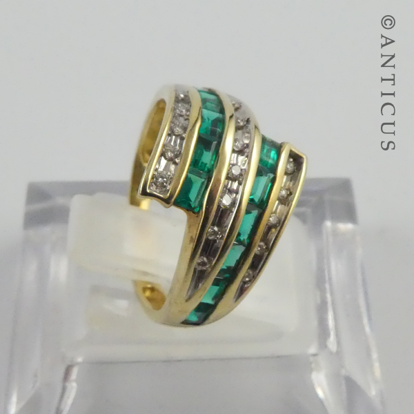 Stylish Diamond and Gemstones Ring.