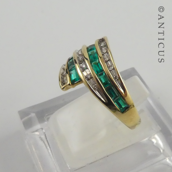 Stylish Diamond and Gemstones Ring.