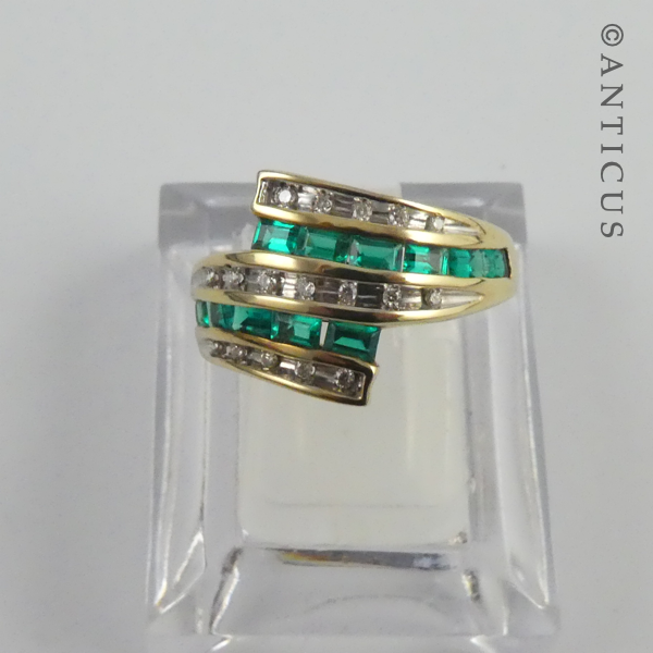 Stylish Diamond and Gemstones Ring.