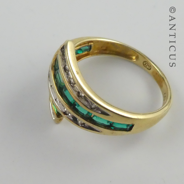 Stylish Diamond and Gemstones Ring.