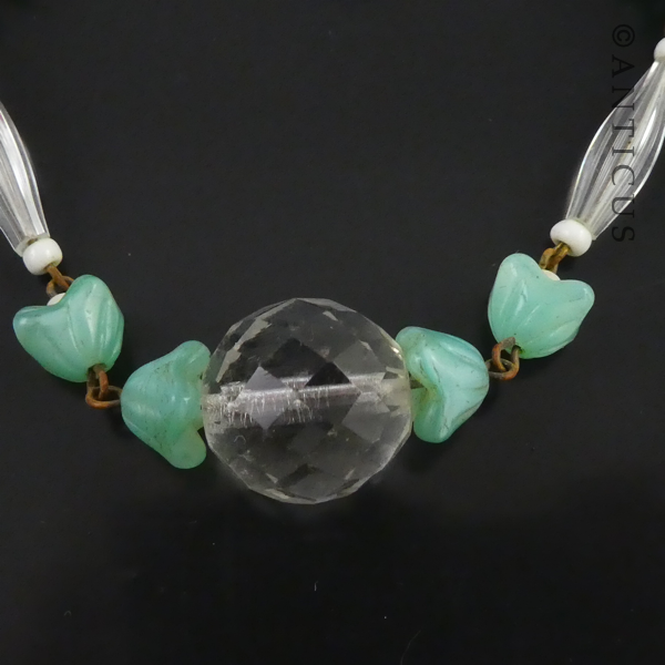 Vintage Mint Green Floral Necklace.