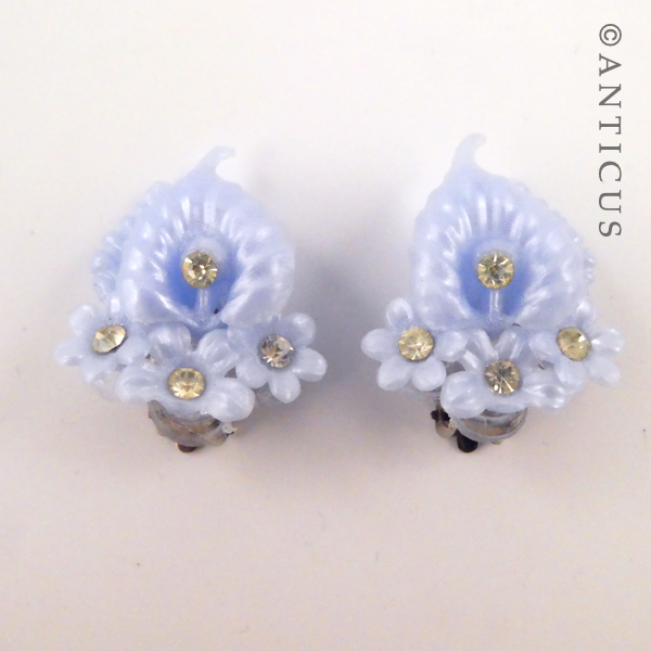 Retro Vintage Blue Earrings.