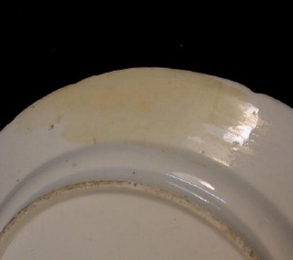 Georgian Period Plate with Handpainted Cow Scene.