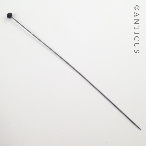 Early 20th Century Mourning Hatpin, Black.