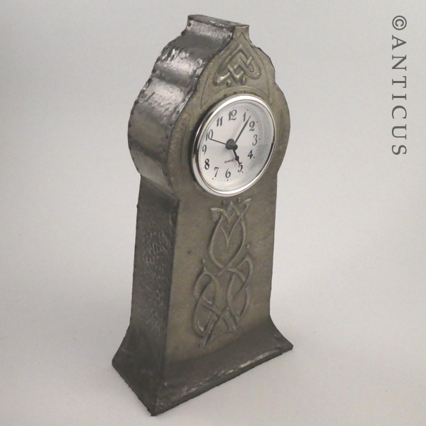 Art Nouveau Pewter Clock.