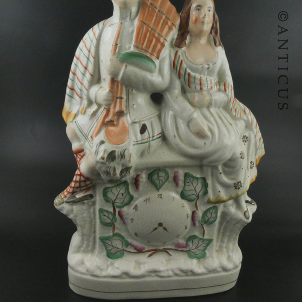 Staffordshire Flat Back Figurine of Highland Couple.