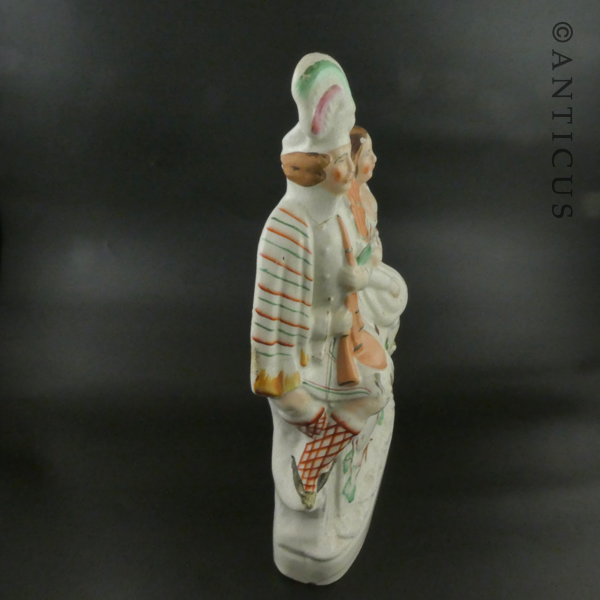 Staffordshire Flat Back Figurine of Highland Couple.