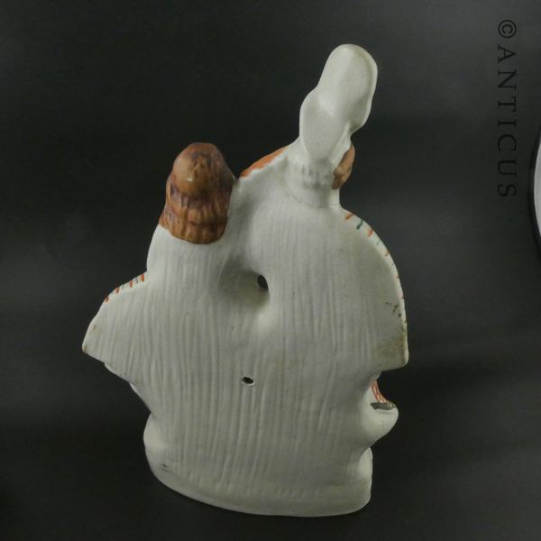 Staffordshire Flat Back Figurine of Highland Couple.