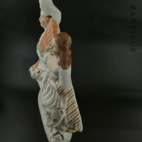 Staffordshire Flat Back Figurine of Highland Couple.