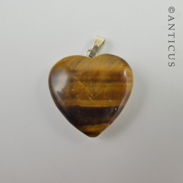 Tiger's Eye Heart Pendant.