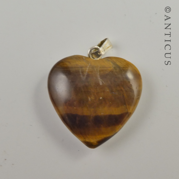 Tiger's Eye Heart Pendant.