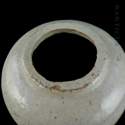 Grey and Blue Ginger Jar, Old Chinese Stoneware.