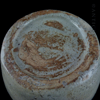 Grey and Blue Ginger Jar, Old Chinese Stoneware.