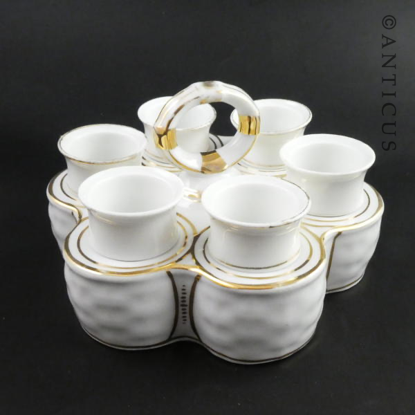 Antique Egg Cruet Set for 6 Eggs.