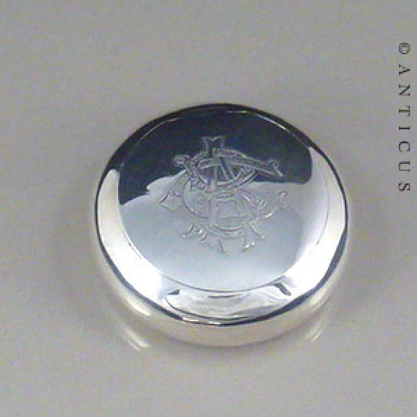 Edwardian Silver Snuff Pot.