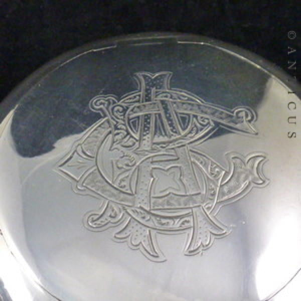 Edwardian Silver Snuff Pot.