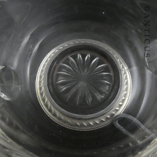 Sugar and Creamer, Etched Glass, Silver Plate.