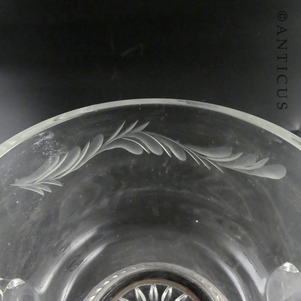 Sugar and Creamer, Etched Glass, Silver Plate.