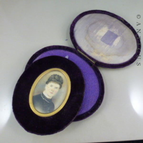 19th Century Miniature in Velvet Frame.
