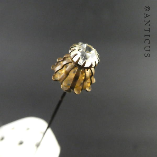 Long Hat Pin, Edwardian, Diamanté Top.