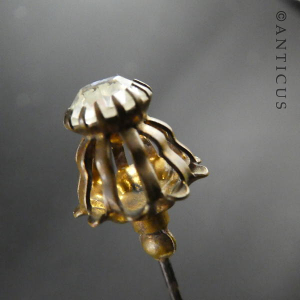 Long Hat Pin, Edwardian, Diamanté Top.