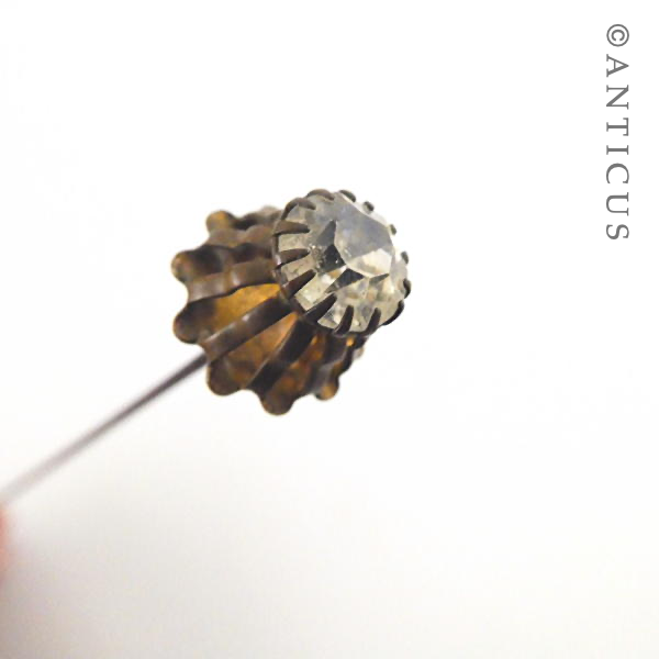 Long Hat Pin, Edwardian, Diamanté Top.