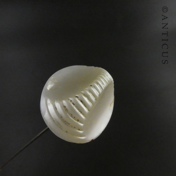 Edwardian Long Hatpin, Pearly Top.