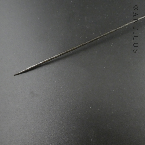 Edwardian Long Hatpin, Pearly Top.