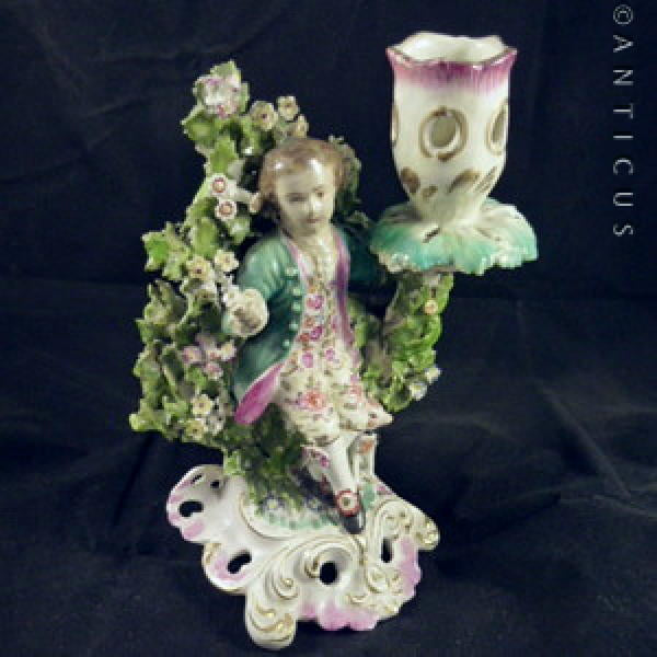 Porcelain Figurine, 18th Century?, Candleholder.