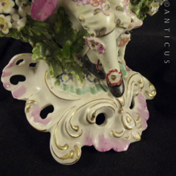 Porcelain Figurine, 18th Century?, Candleholder.