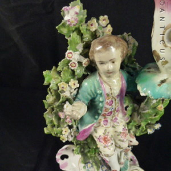 Porcelain Figurine, 18th Century?, Candleholder.