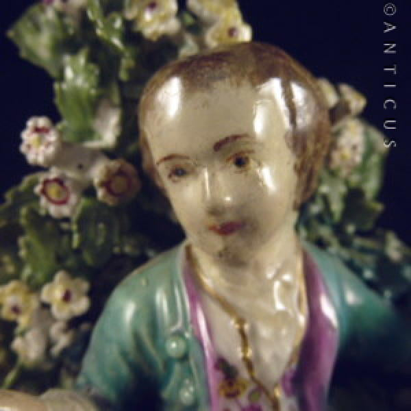 Porcelain Figurine, 18th Century?, Candleholder.