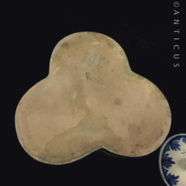 Blue and White Faience Inkwell, Handpainted.