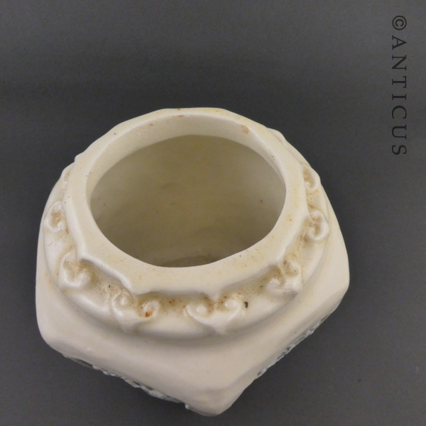 Vintage White Stoneware Ginger Jar