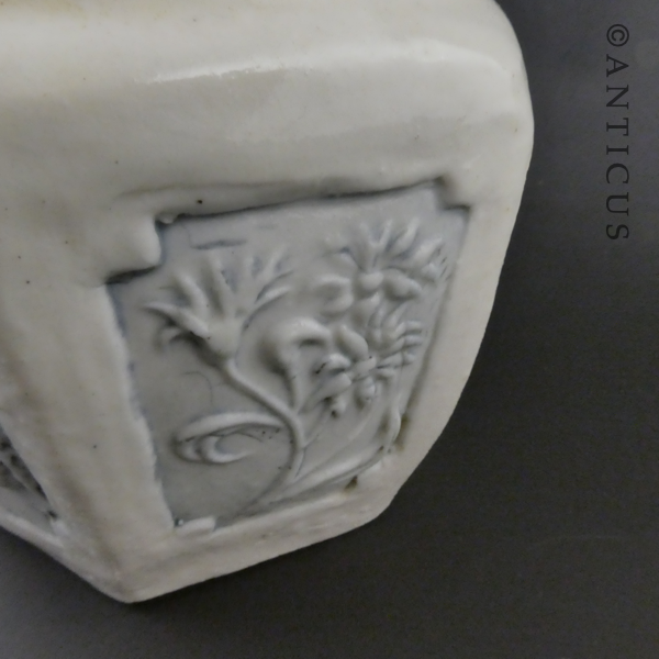 Vintage White Stoneware Ginger Jar