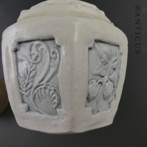 Vintage White Stoneware Ginger Jar