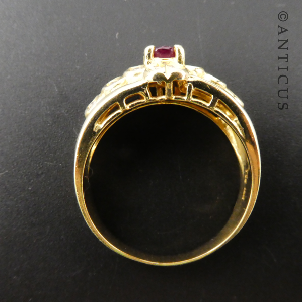 18ct Gold, Ruby and Diamond Ring.