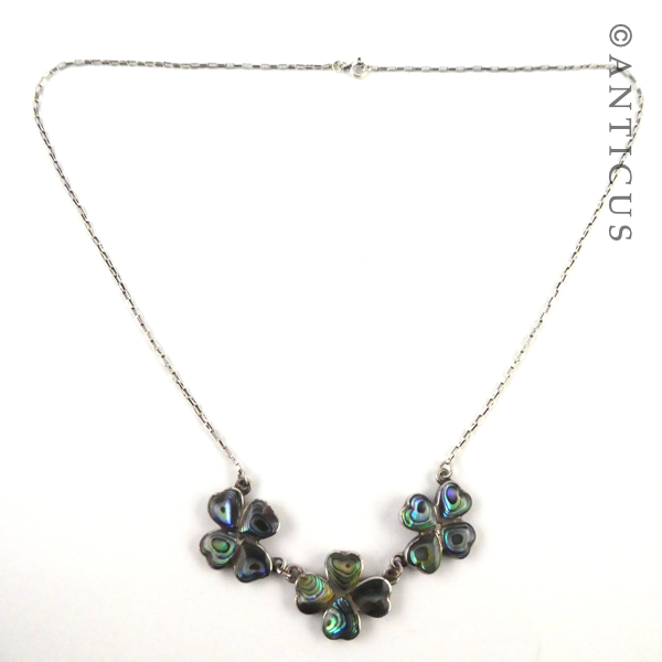 Vintage Paua and Silver Necklace.